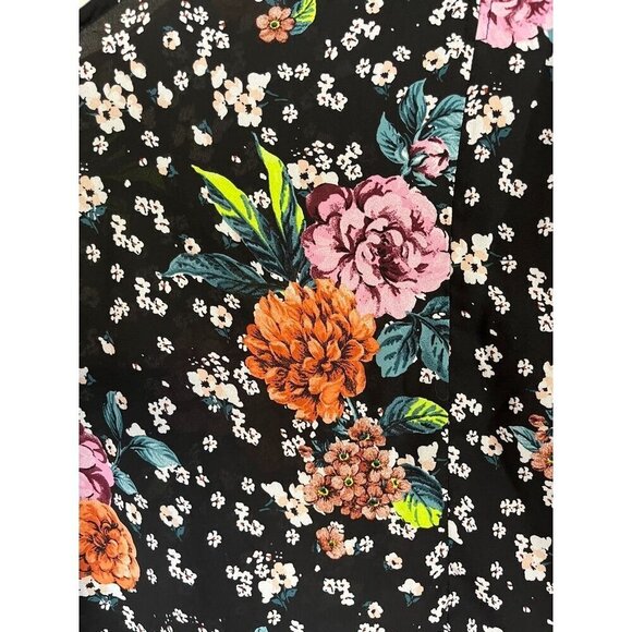 Torrid Top Women 2X Black Floral Halter Tank High Neck Boho Western Sheer Girly - Picture 8 of 14